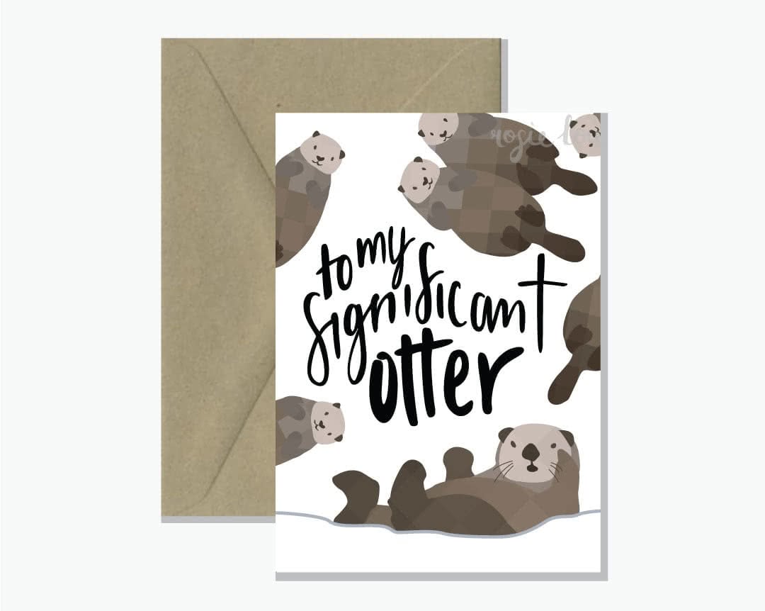 To My Significant Otter Blank Greeting Card Cute Love Pun