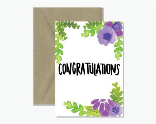 Congratulations Greeting Card Watercolour
