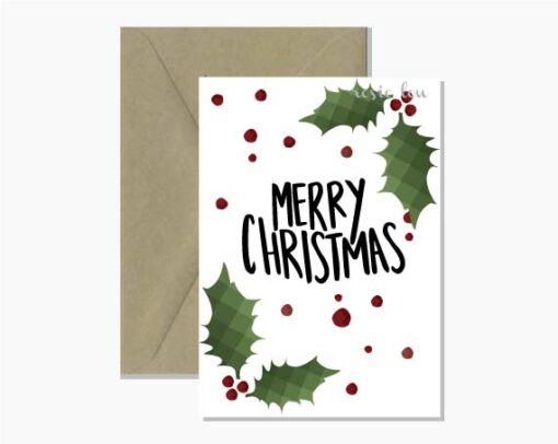 Merry Christmas Card Low Poly