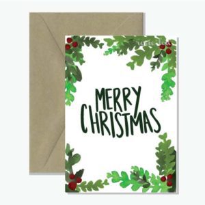 Merry Christmas Watercolour Greeting Card