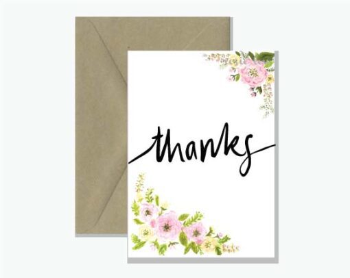 Thanks Greeting Card Watercolour