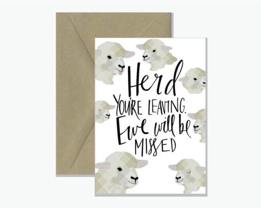 Herd You Were Leaving Animal Pun Card