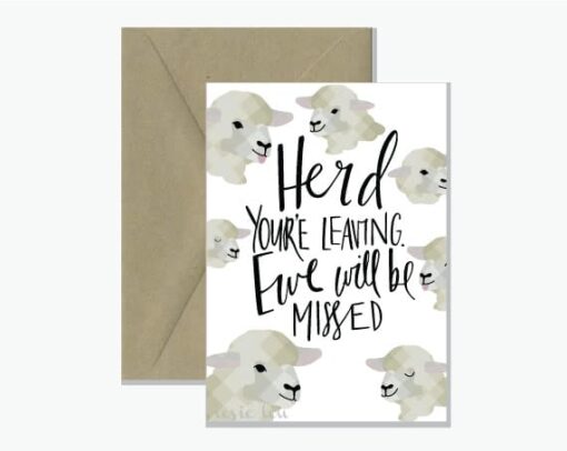 Herd Youre Leaving Ewe Card