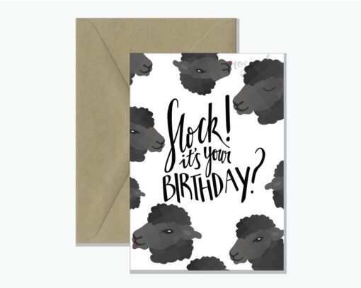 Flock! It's Your Birthday? | Pun Greeting Card by Rosie Lou