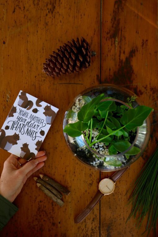 You're another year older greeting card flatlay