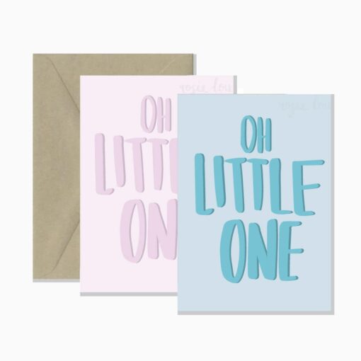 Oh Little One - Greeting Card - Pink/blue