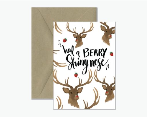 Berry Shiny Nose Pun Card