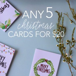 5 Christmas Cards for $20