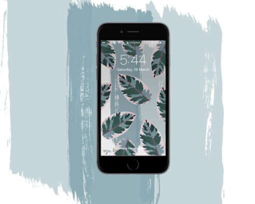 Ficus Elastica Leaf Download Blue by Rosie Lou