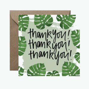 Thank You Monstera Square Greeting Card