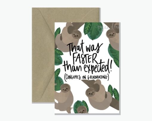Sloth Graduation Greeting Card