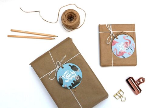 Flamingo + Otter Gift Tags