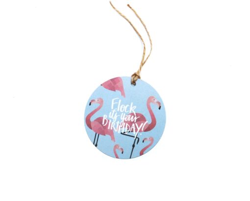 Flock Flamingo Pun Gift Tag