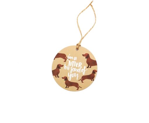 Litter Pun Sausage Dog Gift Tag
