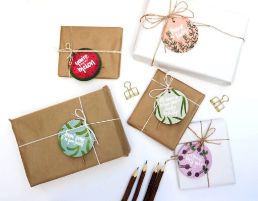 Seeded Round Gift Tag Pack