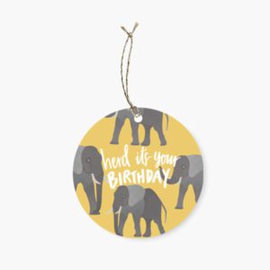Herd Birthday Elephant Gift Tag