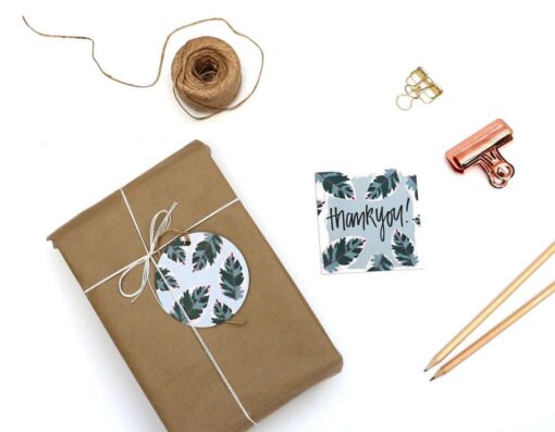 Leaves Gift Tag Thankyou Card