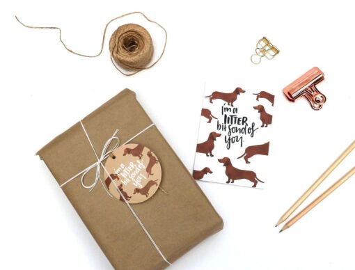 Litter Bit Fond Sausage Dog Gift Tag