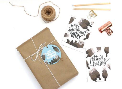 Otter Gift tag and Cards
