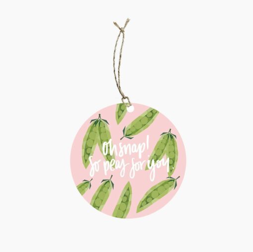 Snap Peas Pun Gift Tag with Seeds
