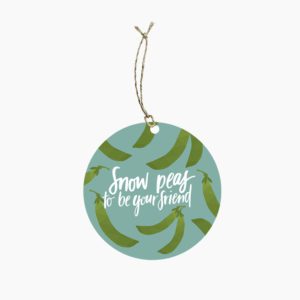 Snow Peas Pun Gift Tag with Seeds