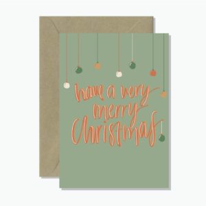 Baubles Merry Christmas Greeting Card