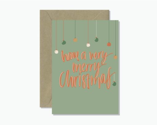 Baubles Merry Christmas Greeting Card