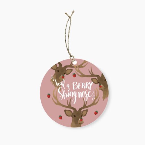 Berry Shiny Nose Round Gift Tag