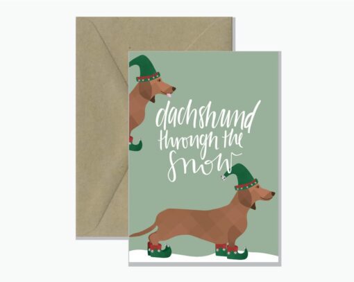 Dachshund Through the Snow Greeting Card