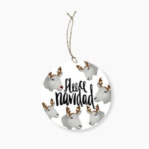 Fleece Navidad Round Gift Tag