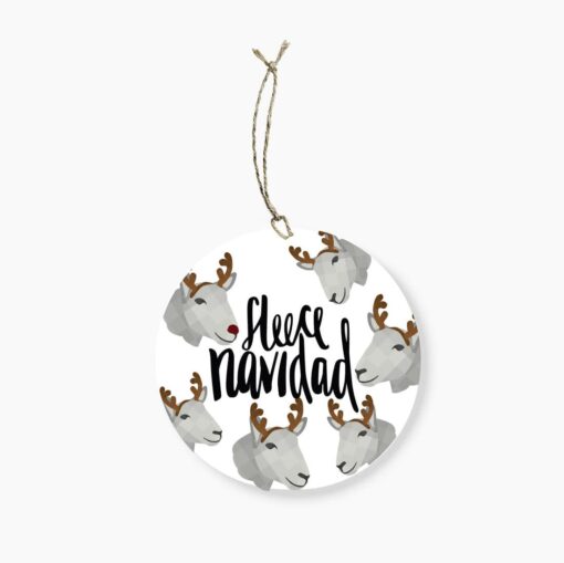 Fleece Navidad Round Gift Tag