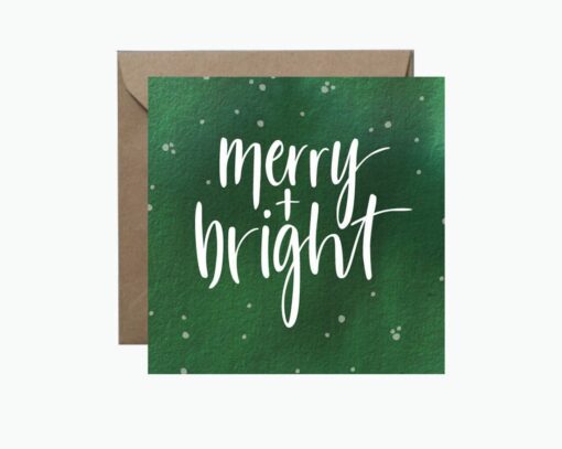 Merry + Bright Christmas Greeting Card