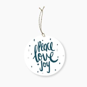 Peace Love + Joy Round Gift Tag