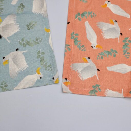 Linen Tea Towel | Rocky the Cockatoo - Image 2