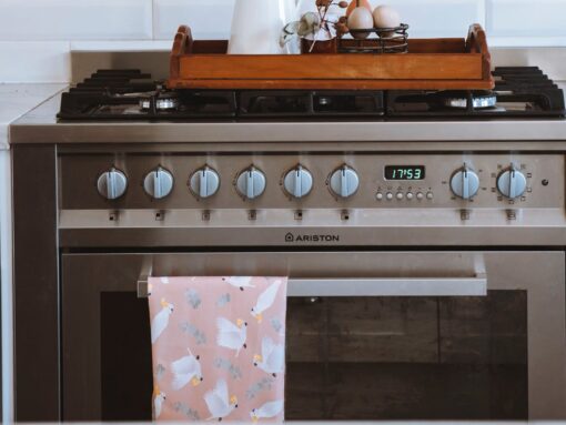 Linen Tea Towel | Coral the Cockatoo