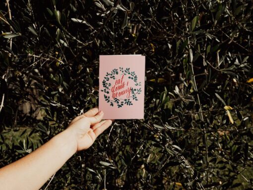 Eat Drink and Be Merry Wreath Christmas Card - Image 2