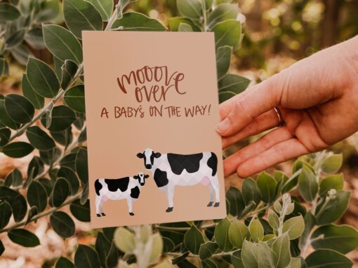 Mooove Over a Baby's on the way Greeting Card - Image 2