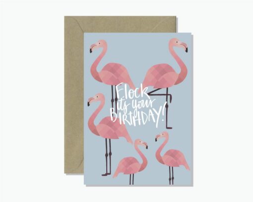 Flamingo | Flock Birthday Greeting Card