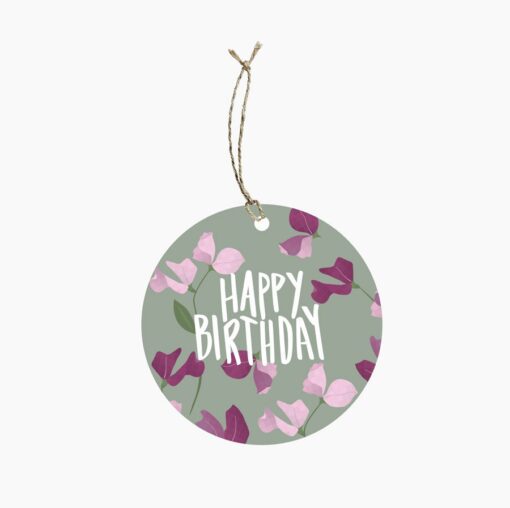 Happy Birthday Sweet Pea Gift Tag