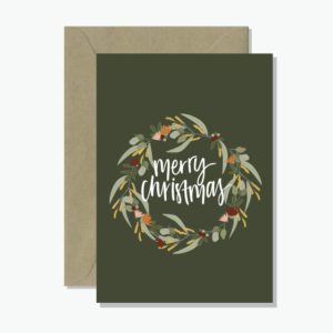 Merry Christmas Wreath Card