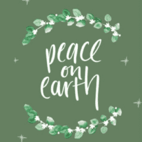 Peace on Earth Christmas Round Gift Tag