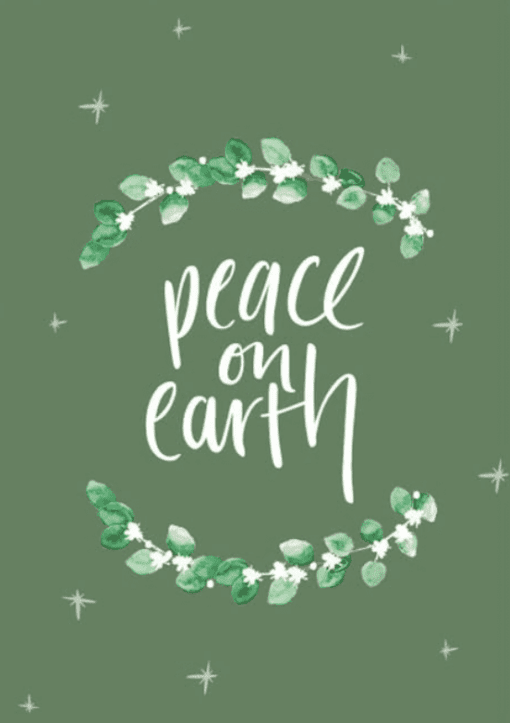Peace on Earth Christmas Round Gift Tag