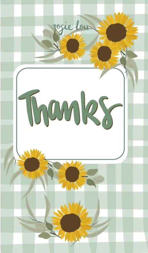 Thanks! Gingham | Pack of Seeds | Sunflower Seeds