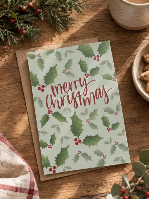 Merry Christmas Holly | Christmas Card - Image 2
